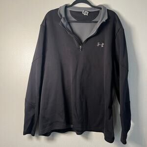 Under Armour Black Long Sleeve Tech Polo Quarter Zip Sweatshirt - Men's 2XL